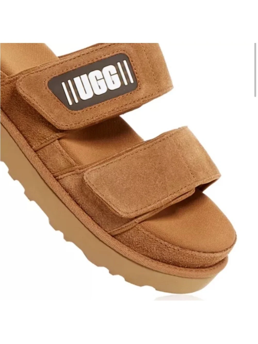 UGG Chestnut Suede Double-Strap Slide